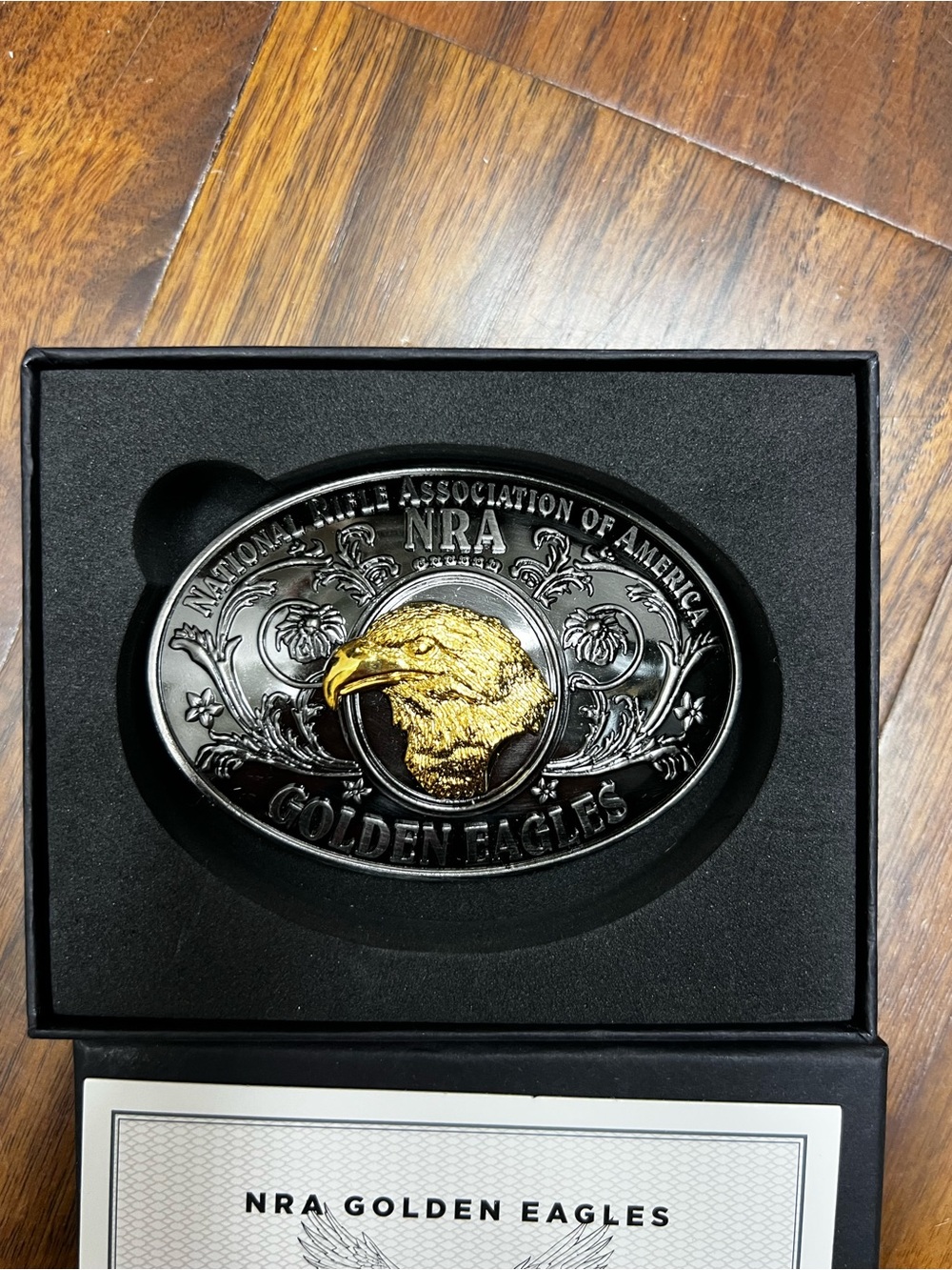 NWT NRA Golden Eagles Belt Buckle 2014